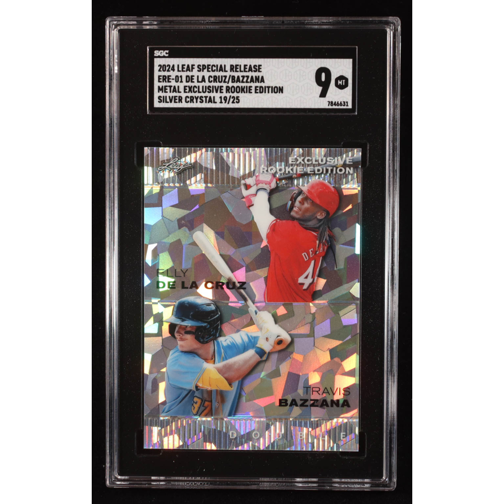 Elly De La Cruz / Travis Bazzana 2024 Leaf Metal Special Release Metal Exclusive Silver Crystal #ERE1 RC #19/25 (SGC 9) at PristineAuction.com