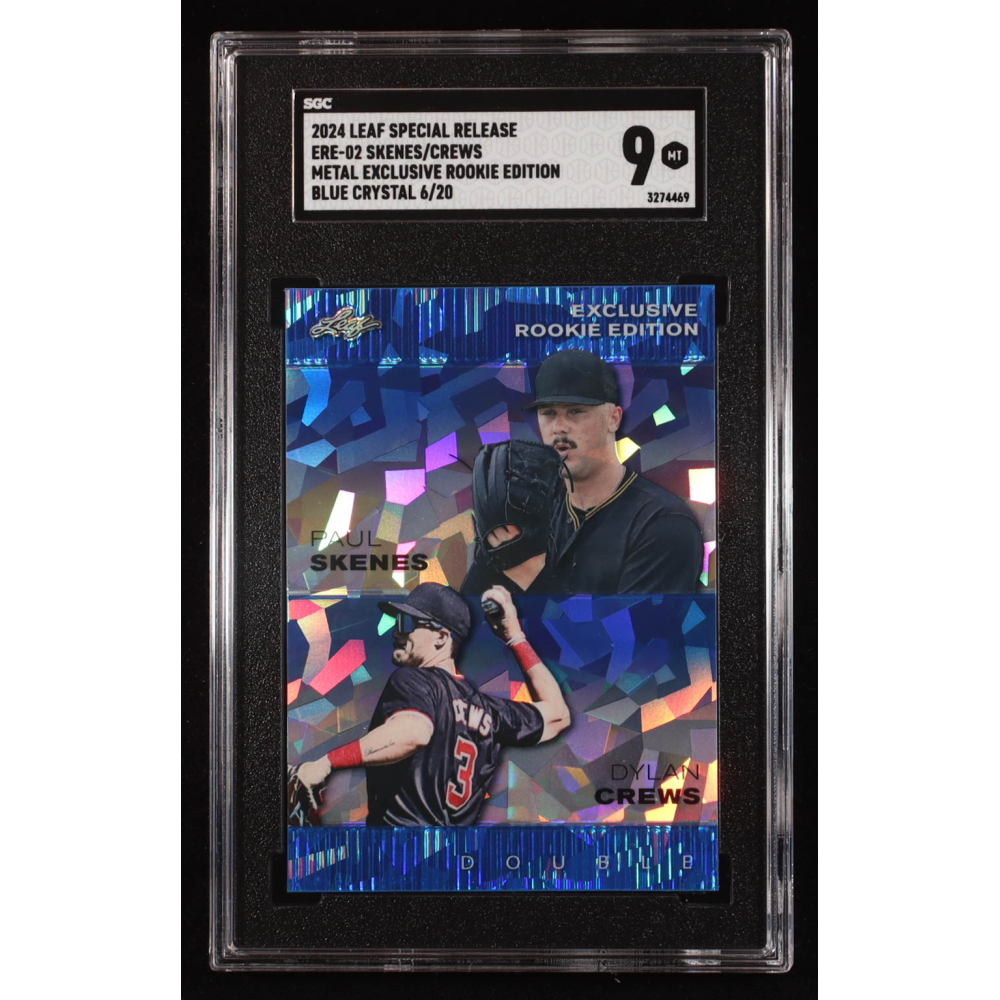 Paul Skenes / Dylan Crews 2024 Leaf Metal Special Release Exclusive Edition Blue Crystal #ERE02 RC #6/20 (SGC 9) at PristineAuction.com