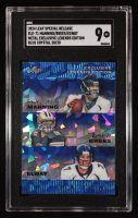 Peyton Manning / Drew Brees / John Elway 2024 Leaf Metal Special Release Exclusive Legends Blue Crystal #ELE71 #20/20 (SGC 9) at PristineAuction.com