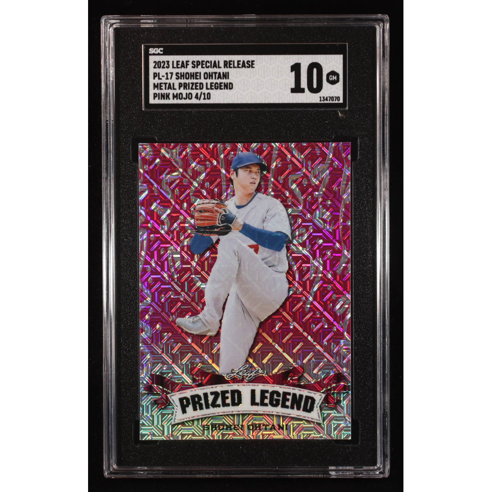 Shohei Ohtani 2023 Leaf Metal Special Release Prized Legend Mojo Pink #PL17 #4/10 (SGC 10) at PristineAuction.com
