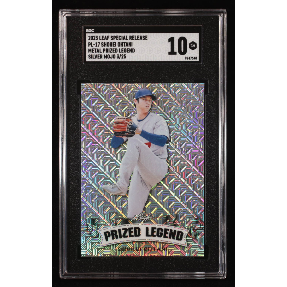 Shohei Ohtani 2023 Leaf Metal Special Release Prized Legend Mojo Silver #PL17 #3/25 (SGC 10) at PristineAuction.com