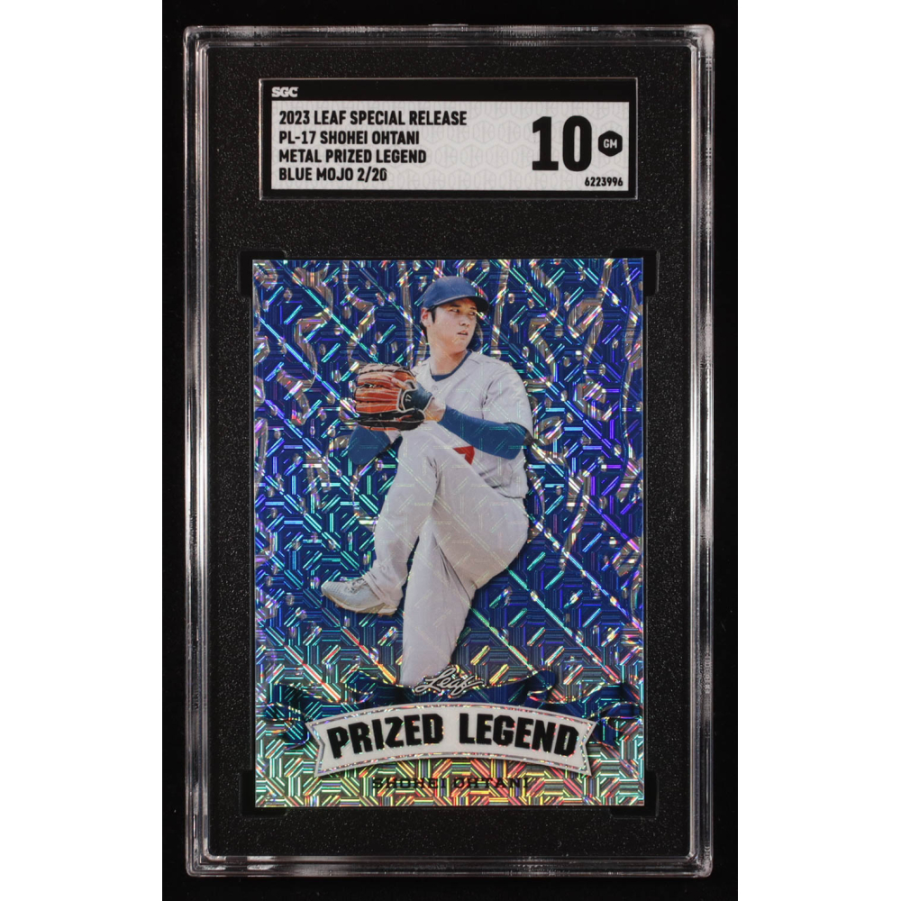 Shohei Ohtani 2023 Leaf Metal Special Release Prized Legend Mojo Blue #PL17 #2/20 (SGC 10) at PristineAuction.com