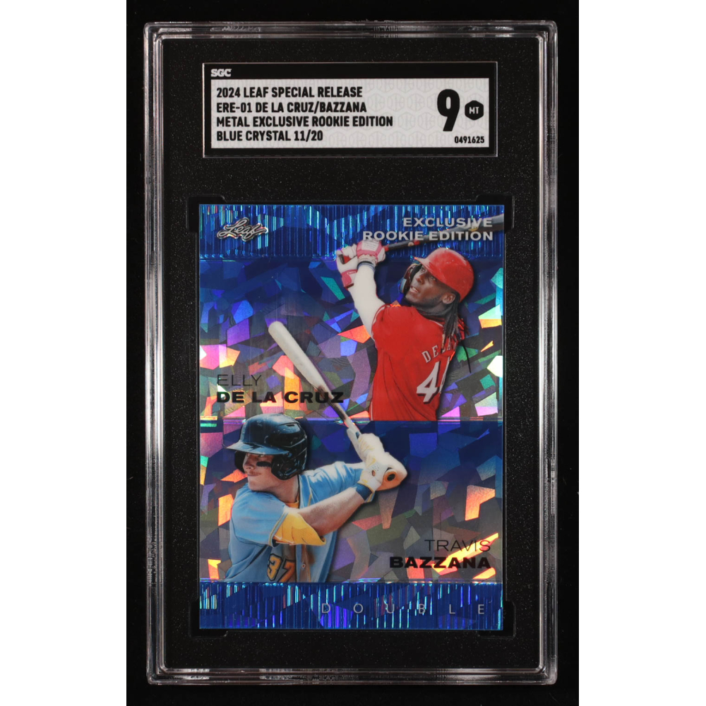 Elly De La Cruz / Travis Bazzana 2024 Leaf Metal Special Release Metal Exclusive Blue Crystal #ERE1 RC #11/20 (SGC 9) at PristineAuction.com