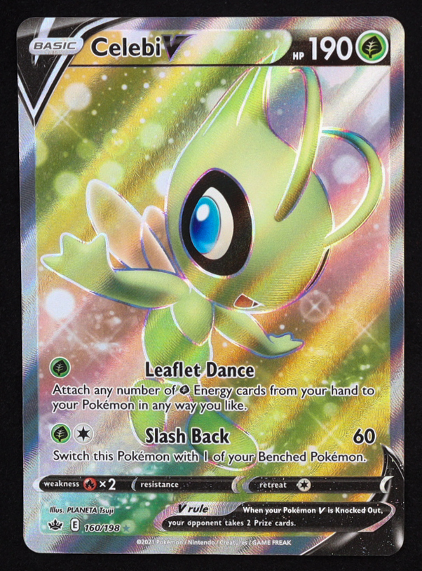 Celebi V 2021 Pokemon Sword and Shield Chilling Reign #160 FULL ART at PristineAuction.com Celebi V 2021 Pokemon Sword and Shield Chilling Reign #160 FULL ART at PristineAuction.com