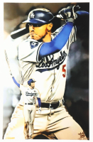 "Freddie Freeman" Dodgers LE 12x18 Lithograph by Joshua Barton #/500 (PA) at PristineAuction.com