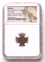 "Widow's Mite" Rare Certified Biblical 2000 Year Old Coin From The Holy Land (NGC) at PristineAuction.com