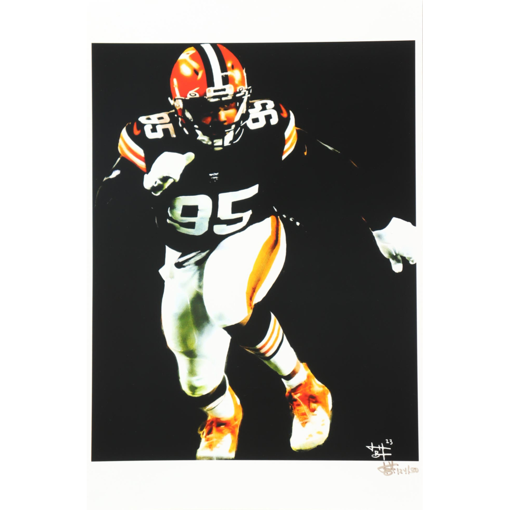 "Myles Garrett" Browns LE 12x18 Lithograph by Joshua Barton #/500 (PA) at PristineAuction.com