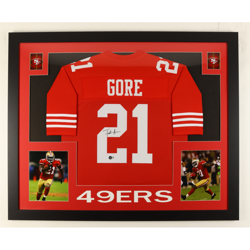 Frank Gore Signed Custom Framed Jersey Display (Beckett) at PristineAuction.com