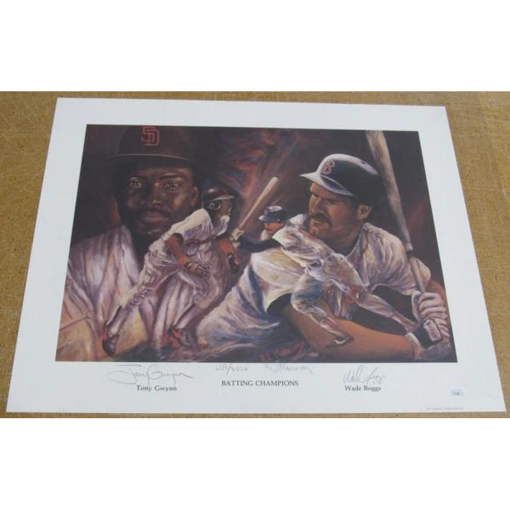 Tony Gwynn & Wade Boggs Signed LE "Batting Champions" 16x20 Lithograph (JSA) at PristineAuction.com