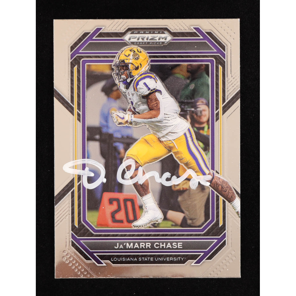 Ja'Marr Chase Signed 2023 Panini Prizm Draft Picks #46 (PIA) at PristineAuction.com