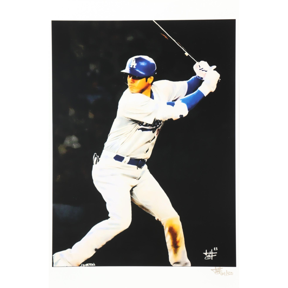 "Shohei Ohtani" Dodgers LE 12x18 Lithograph by Joshua Barton #/500 (PA) at PristineAuction.com