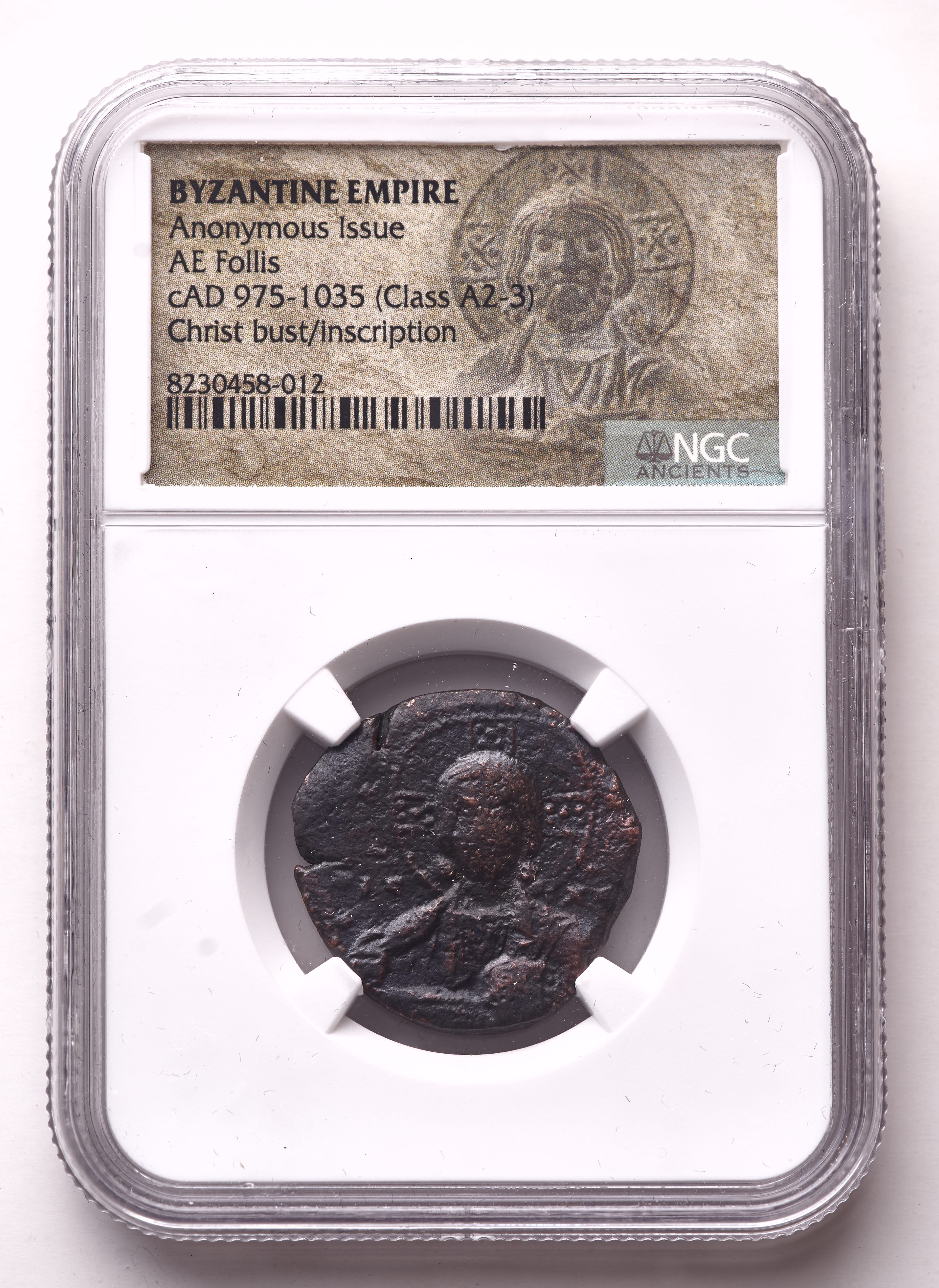 Bust Inscription Ancient Byzantine Empire (c. A.D. 975-1035) Anonymous Issue AE Follis ...