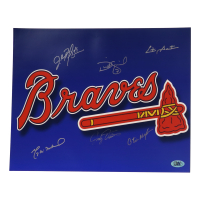 Braves 16x20 Photo Signed By (6) with Otis Nixon, Dwight Smith, John Rocker (MAB) at PristineAuction.com