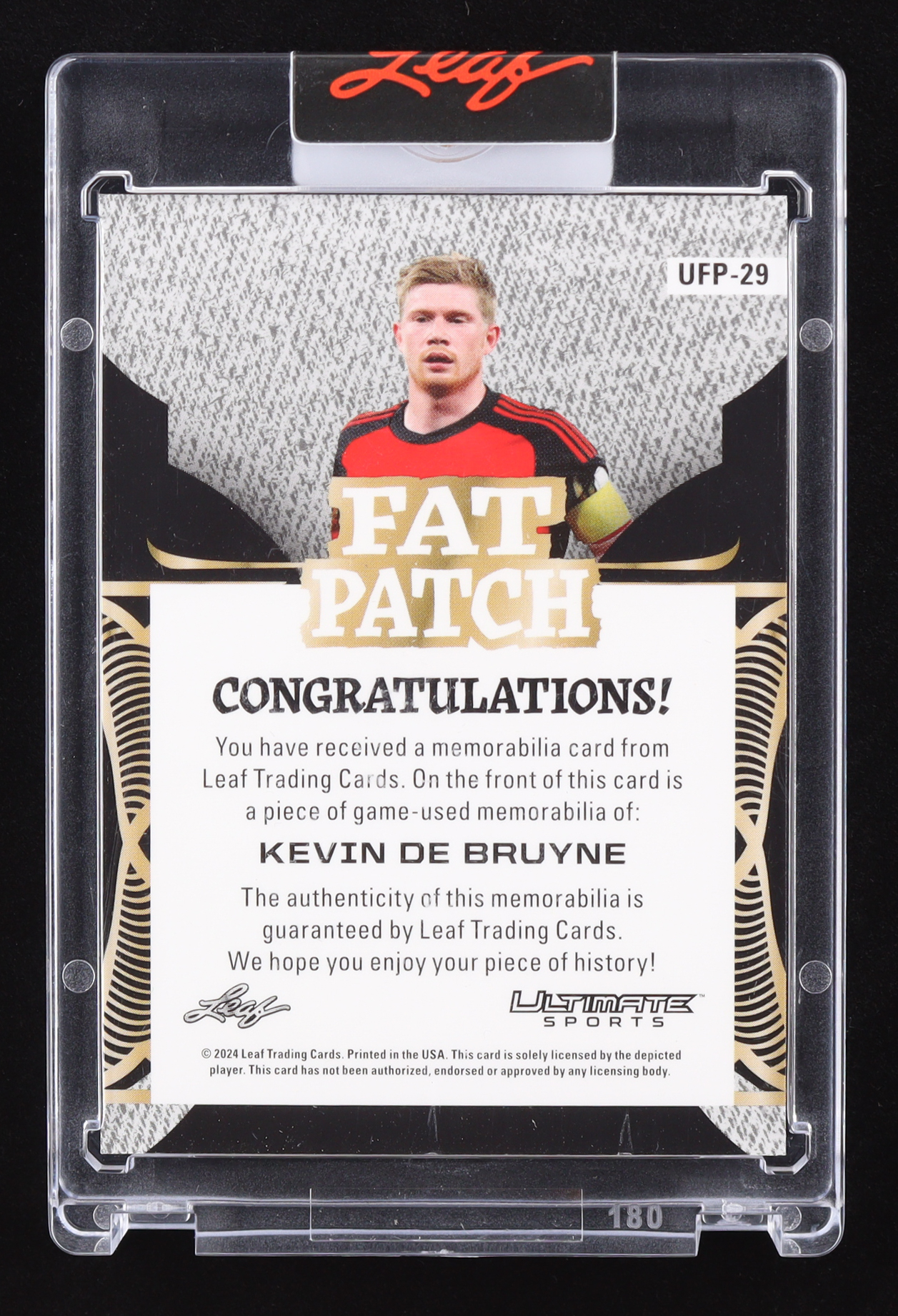 Kevin De Bruyne 2024 Leaf Ultimate Sports Fat Patch Silver Sparkle #UFP29 #1/4 at PristineAuction.com Kevin De Bruyne 2024 Leaf Ultimate Sports Fat Patch Silver Sparkle #UFP29 #1/4 at PristineAuction.com