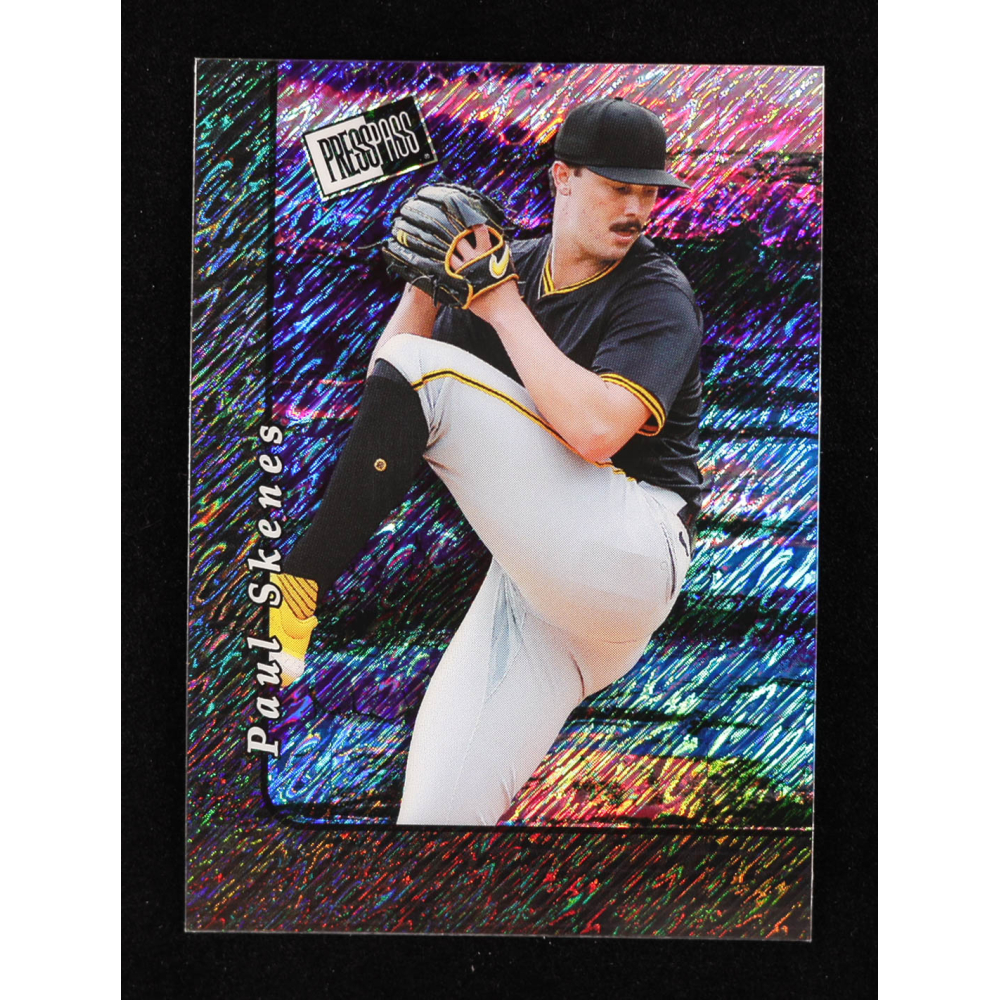Paul Skenes 2024 Leaf Collective Promotional 2000 Press Pass Black Shimmer #20B-5 #16/25 RC at PristineAuction.com