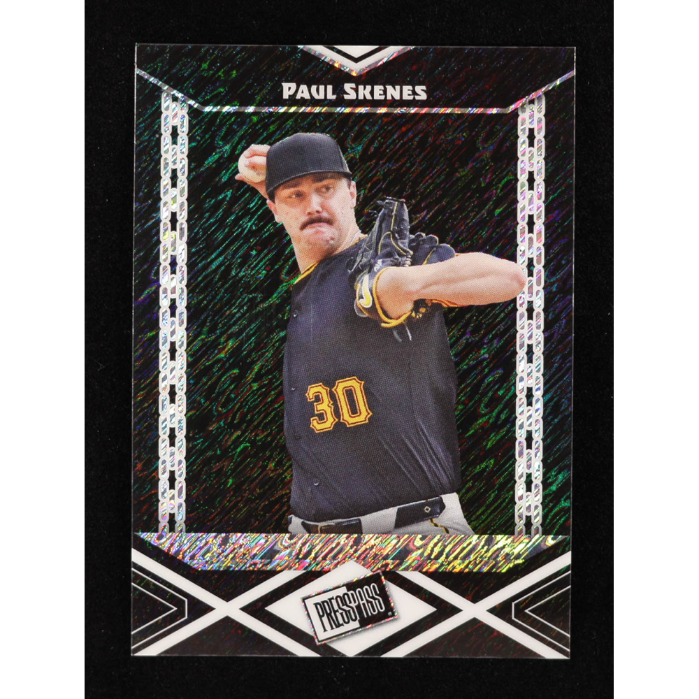 Paul Skenes 2024 Leaf Collective Promo Press Pass Shimmer Black #PPB5 #04/25 RC at PristineAuction.com