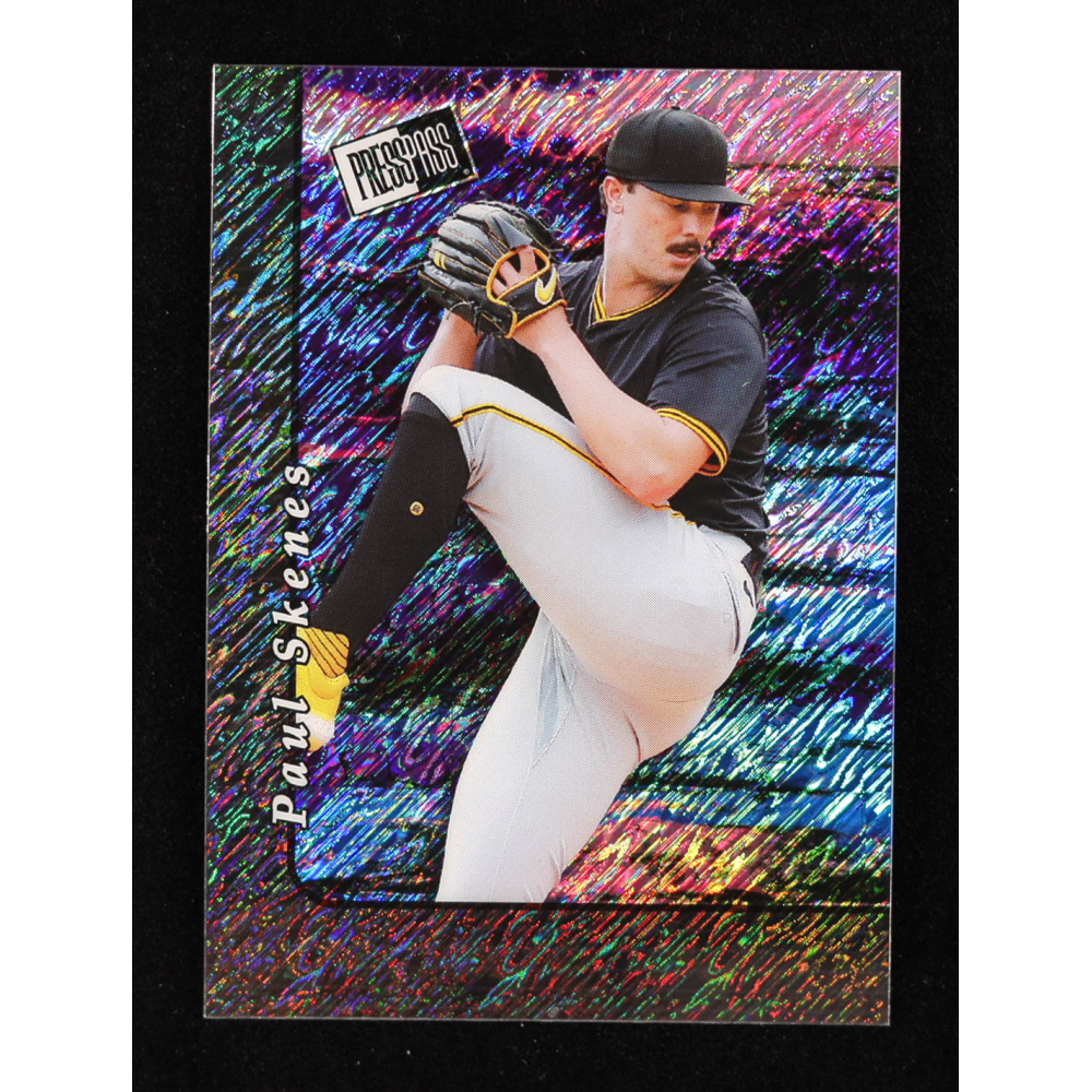 Paul Skenes 2024 Leaf Collective Promotional 2000 Press Pass Black Shimmer #20B-5 #24/25 RC at PristineAuction.com