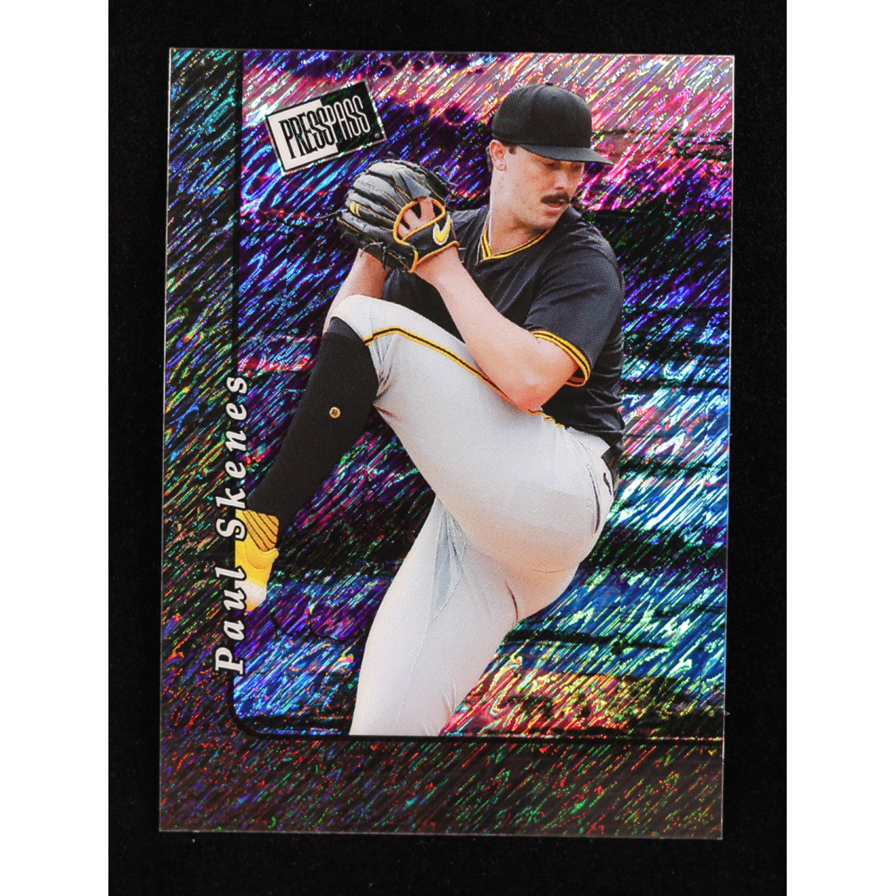 Paul Skenes 2024 Leaf Collective Promotional 2000 Press Pass Black Shimmer #20B-5 #21/25 RC at PristineAuction.com