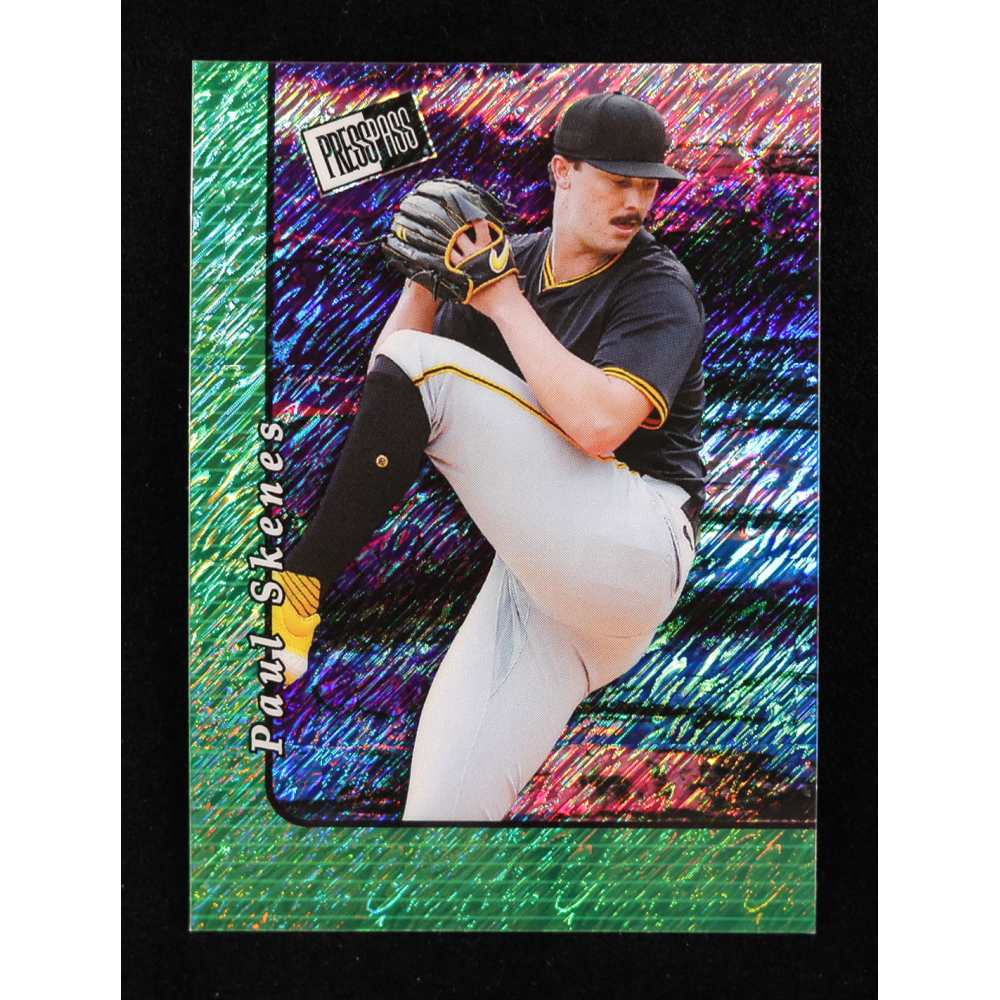 Paul Skenes 2024 Leaf Collective Promotional 2000 Press Pass Green Shimmer #20B-5 #49/50 RC at PristineAuction.com