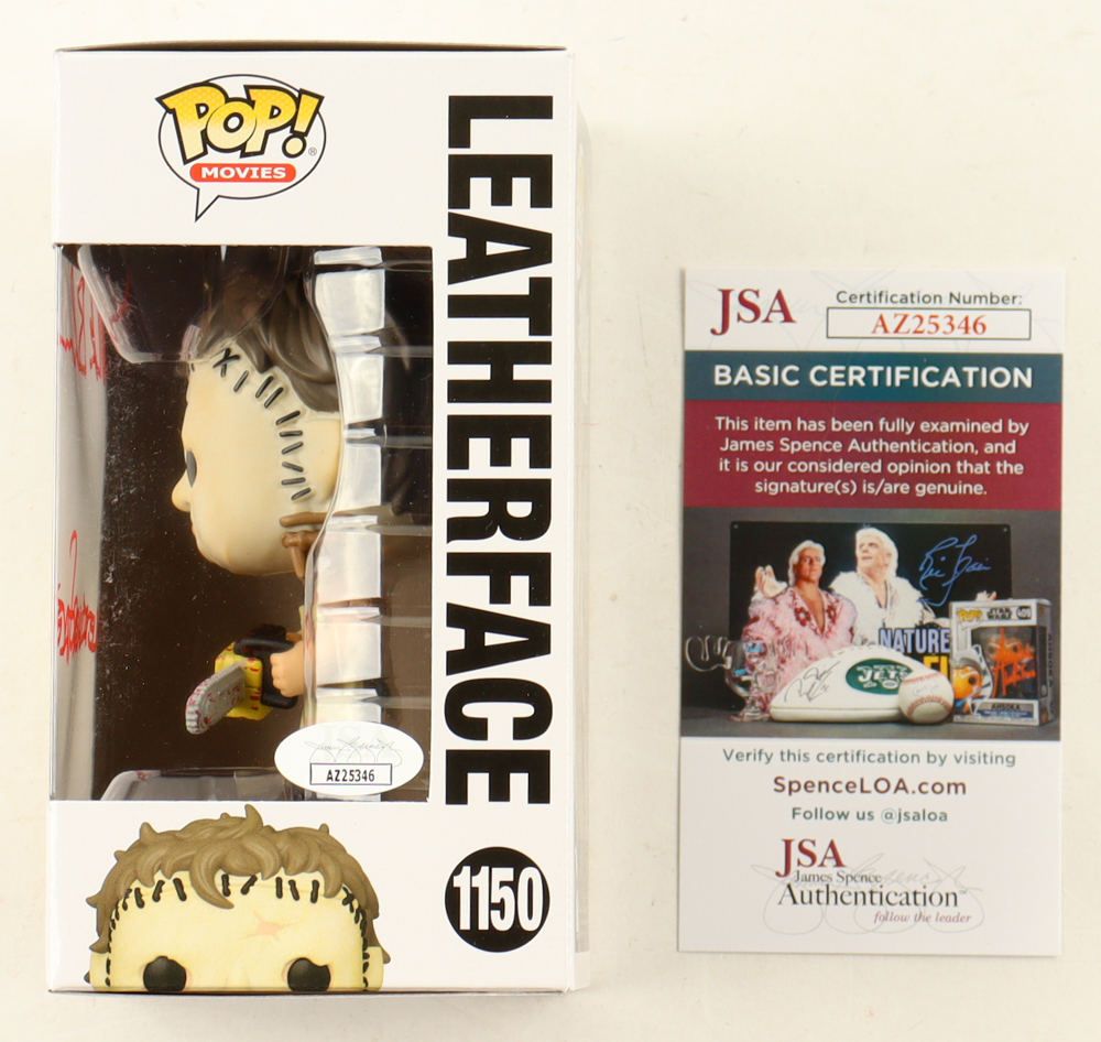 Mark Burnham Signed "The Texas Chainsaw Massacre" #1150 Leatherface Funko Pop! Vinyl Figure Inscribed "Leatherface" (JSA) at PristineAuction.com Mark Burnham Signed "The Texas Chainsaw Massacre" #1150 Leatherface Funko Pop! Vinyl Figure Inscribed "Leatherface" (JSA) at PristineAuction.com
