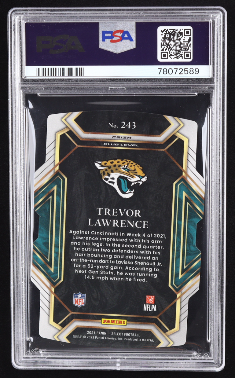 Trevor Lawrence 2021 Select Prizm Black and Gold Die Cut #243 RC (PSA 9 ...