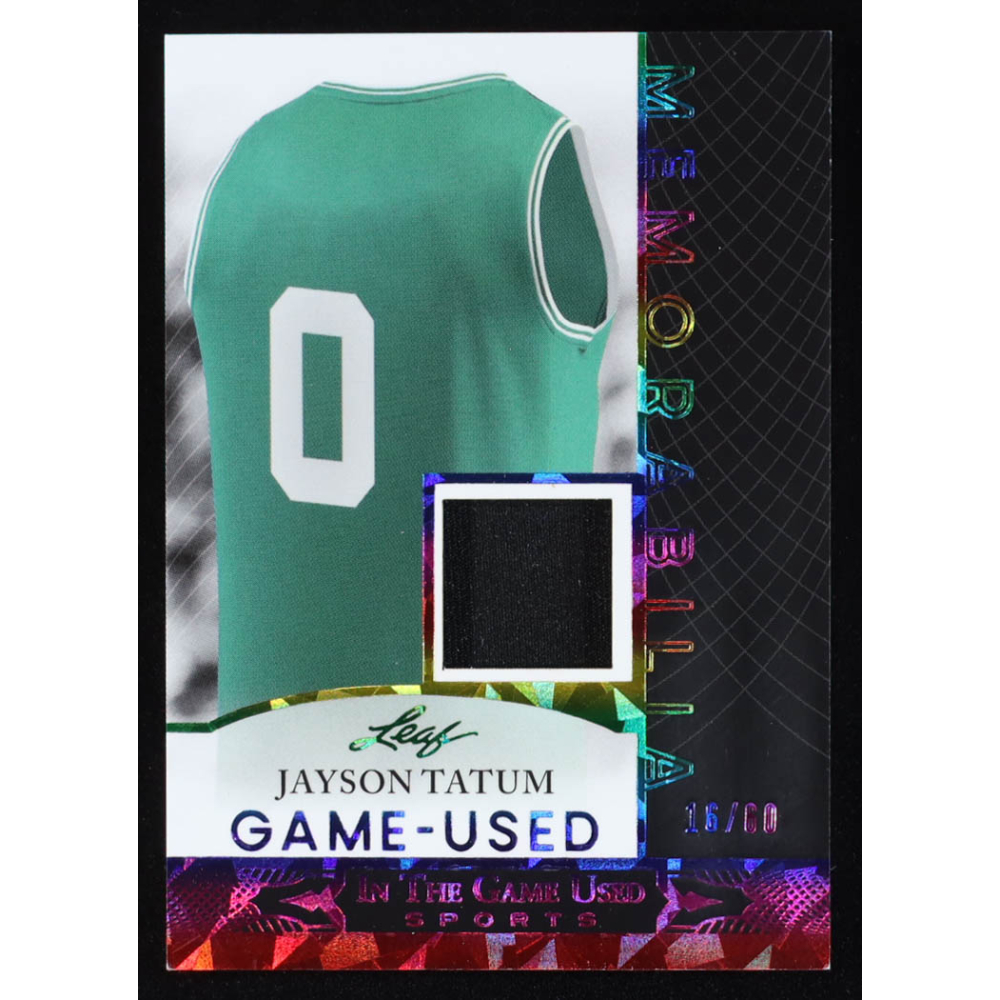 Jayson Tatum 2024 Leaf In The Game Used Sports Memorabilia #GUM24 #16 / 60 at PristineAuction.com