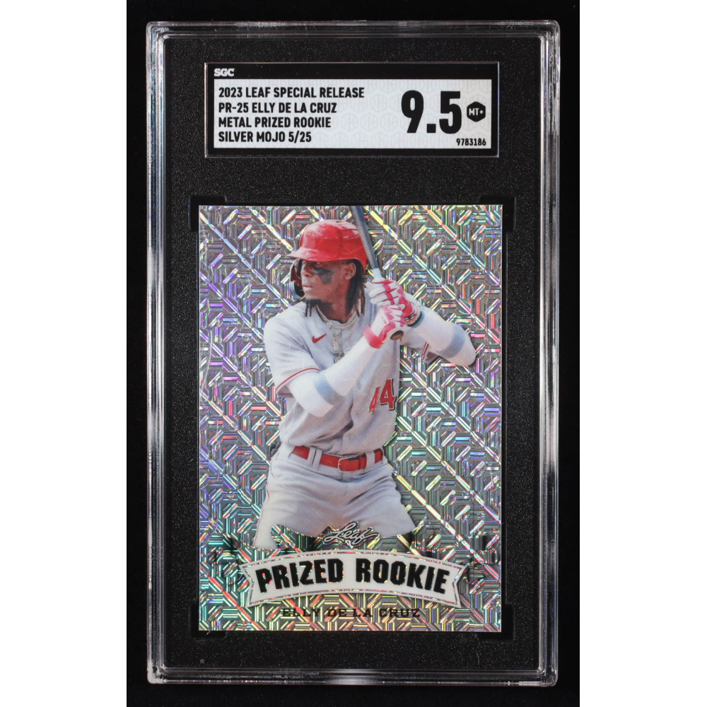 Elly De La Cruz 2023 Leaf Metal Special Release Prized Rookie Mojo Silver #PR25 RC #5/25 (SGC 9.5) at PristineAuction.com