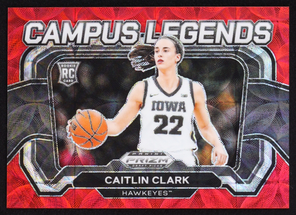Caitlin Clark 2024-25 Panini Prizm Draft Picks Campus Legends Prizms Red Scope #5 RC #66/88
