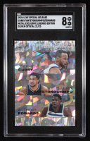 Stephen Curry / Giannis Antetokounmpo / Anthony Edwards 2024 Leaf Metal Special Release Exclusive Legends Edition Crystal Silver #ELE74 #21/25 (SGC 8) at PristineAuction.com