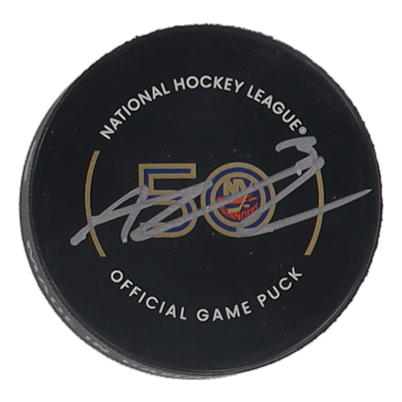 Adam Pelech Signed Islanders 50th Anniversary Game Hockey Puck with Display Case (JSA) at PristineAuction.com Adam Pelech Signed Islanders 50th Anniversary Game Hockey Puck with Display Case (JSA) at PristineAuction.com
