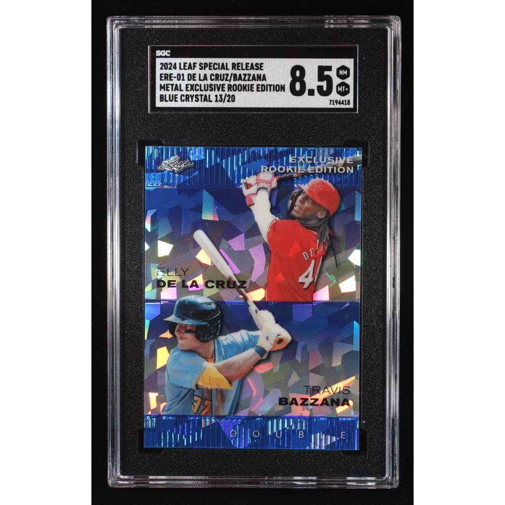 Elly De La Cruz / Travis Bazzana 2024 Leaf Metal Special Release Exclusive Rookie Edition Crystal Blue #ERE01 RC #13/20 (SGC 8.5) at PristineAuction.com