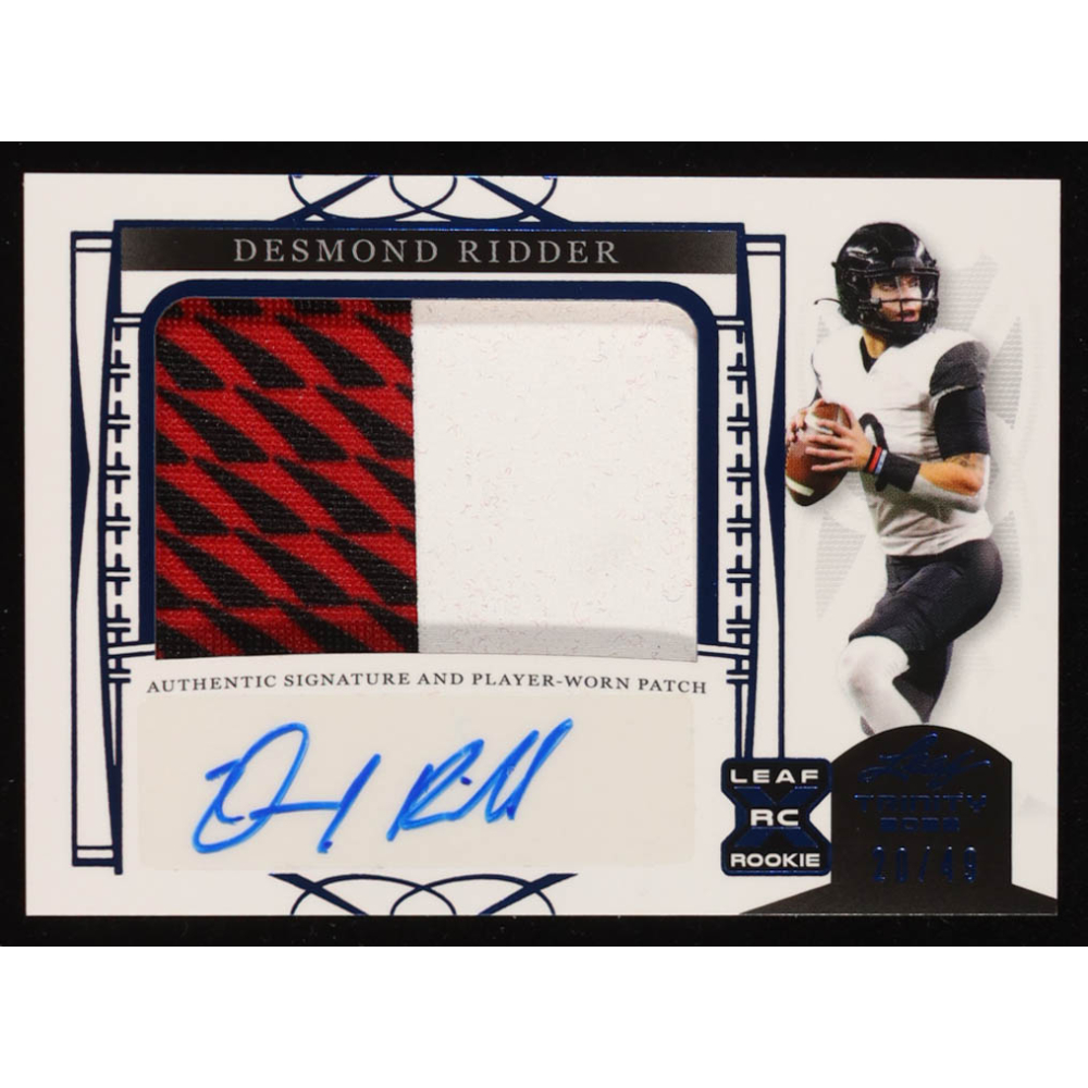 Desmond Ridder 2022 Leaf Trinity Patch Autographs Navy #PADR1 RC #20/49 at PristineAuction.com