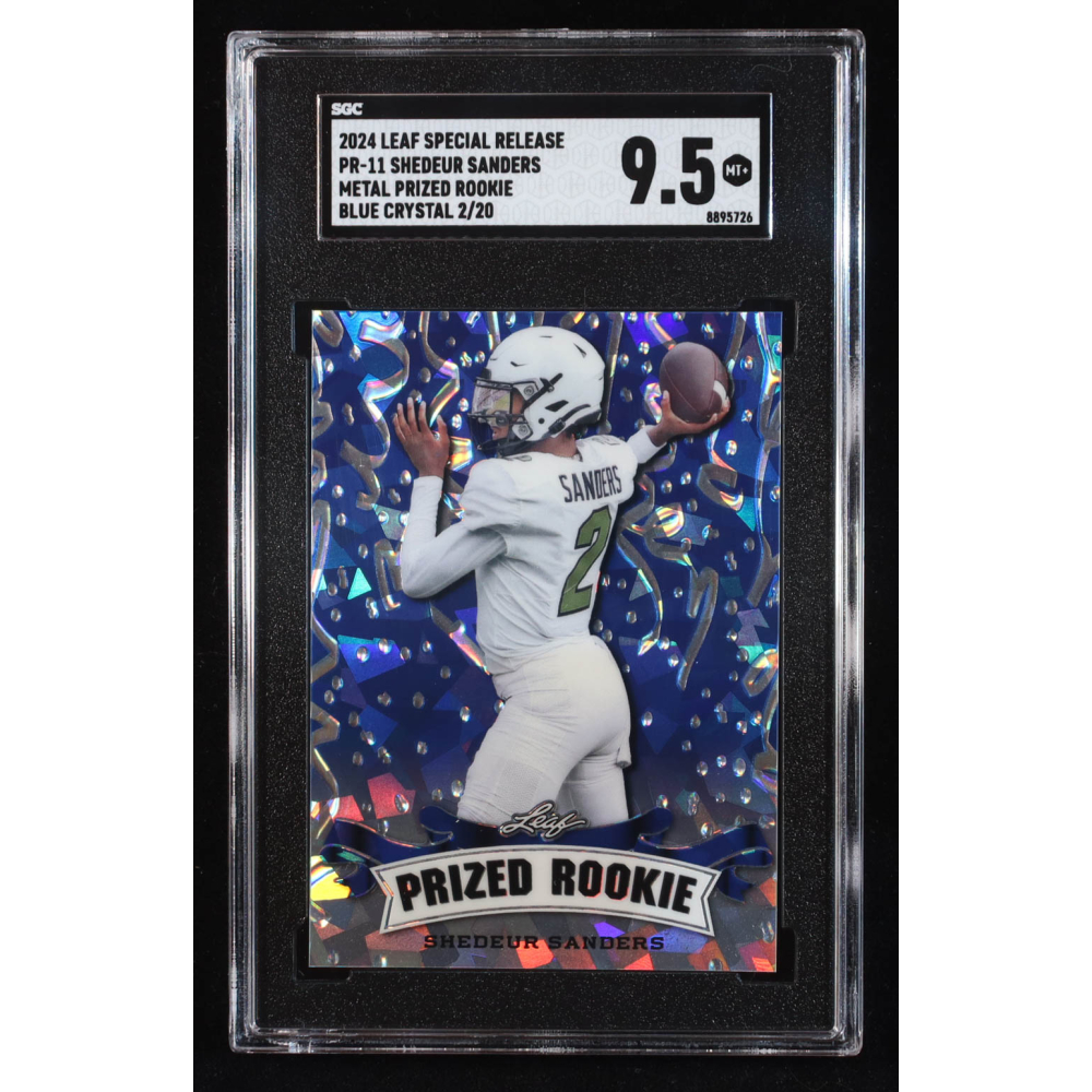 Shedeur Sanders 2024 Leaf Metal Special Release Prized Rookie Crystal Blue #PR11 RC #2/20 (SGC 9.5) at PristineAuction.com