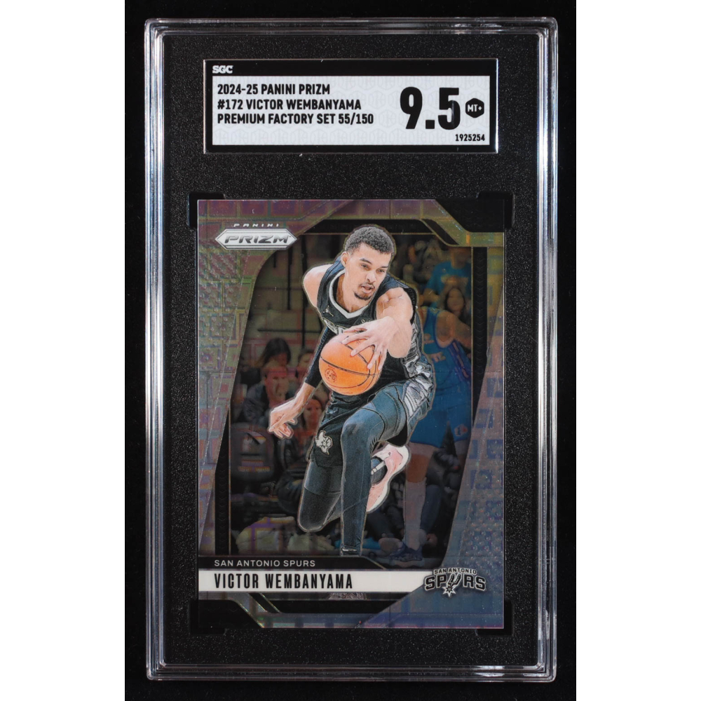 Victor Wembanyama 2024-25 Panini Prizm Prizms Premium Factory Set #172 #55/150 (SGC 9.5) at PristineAuction.com