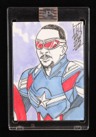 Captain America (Sam Wilson) | Marvel | Original Art Sketch Card by Tom Hodges (1/1 Original Art) at PristineAuction.com