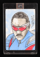 Captain America (Sam Wilson) | Marvel | Original Art Sketch Card by Tom Hodges (1/1 Original Art) at PristineAuction.com