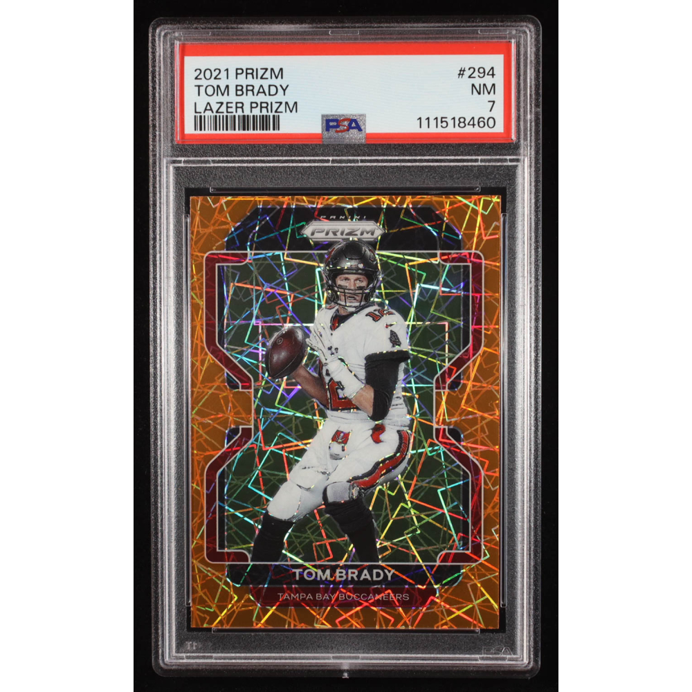 Tom Brady 2021 Panini Prizm Prizms Lazer #294 (PSA 7) at PristineAuction.com