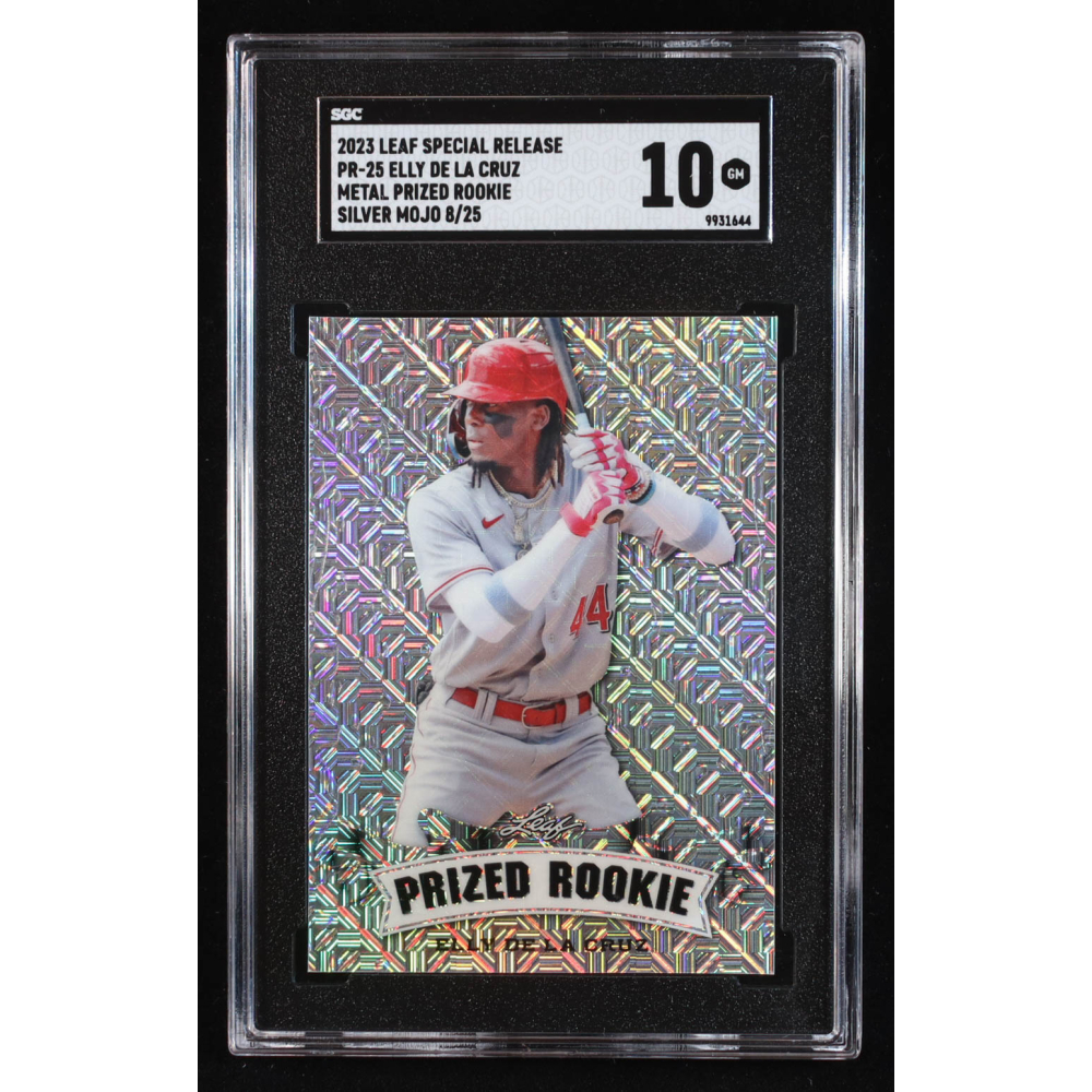Elly De La Cruz 2023 Leaf Metal Special Release Prized Rookie Mojo Silver #PR25 RC #8/25 (SGC 10) at PristineAuction.com