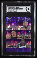 Stephen Curry / Giannis Antetokounmpo / Anthony Edwards 2024 Leaf Metal Special Release Exclusive Legends Edition Crystal Purple #ELE74 #1/15 (SGC 9) at PristineAuction.com