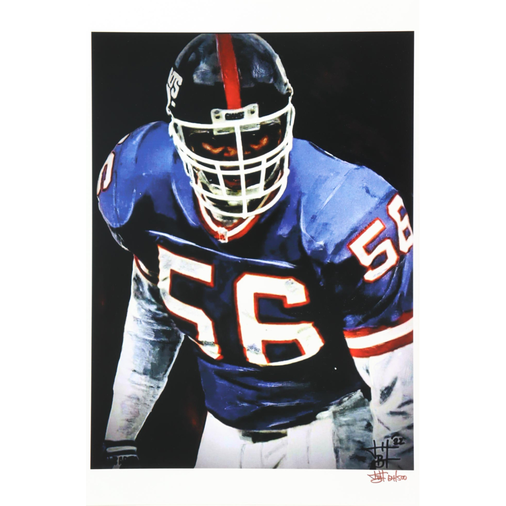 "Lawrence Taylor" Giants LE 12x18 Lithograph by Joshua Barton #/500 (PA) at PristineAuction.com