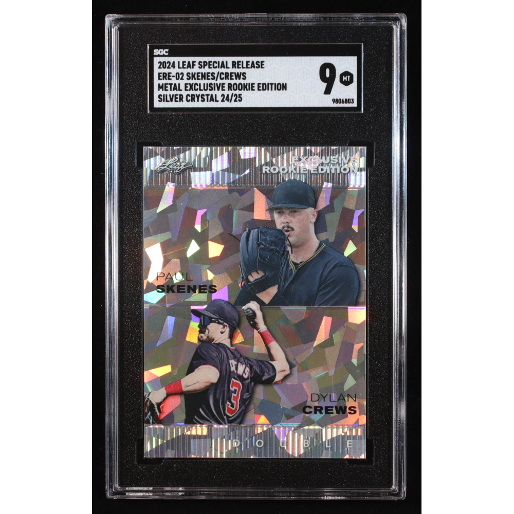 Paul Skenes / Dylan Crews 2024 Leaf Metal Special Release Exclusive Rookie Edition Crystal Silver #ERE02 #24/25 (SGC 9) at PristineAuction.com