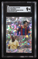 Lionel Messi / Pele 2024 Leaf Metal Special Release Exclusive Legends Edition Crystal Silver #ELE19 #5/25 (SGC 9) at PristineAuction.com