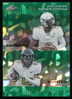 Shedeur Sanders / Travis Hunter 2024 Leaf Metal Special Release Exclusive Rookie Edition Crystal Green #ERE04 RC #2/5 at PristineAuction.com