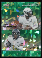 Shedeur Sanders / Travis Hunter 2024 Leaf Metal Special Release Exclusive Rookie Edition Crystal Green #ERE04 RC #3/5 at PristineAuction.com