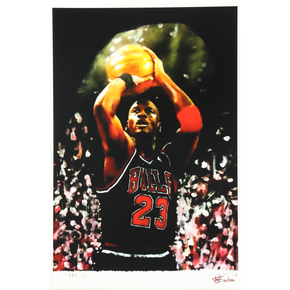"Michael Jordan" Bulls LE 12x18 Lithograph by Joshua Barton #/500 (PA) at PristineAuction.com