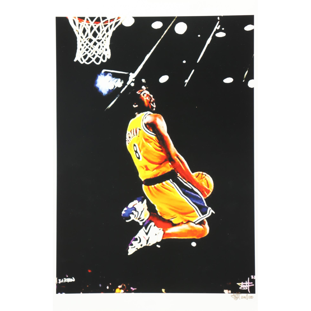 "Kobe Bryant" Lakers LE 12x18 Lithograph by Joshua Barton #/500 (PA) at PristineAuction.com