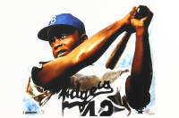 "Jackie Robinson" Dodgers LE 12x18 Lithograph by Joshua Barton #/500 (PA) at PristineAuction.com