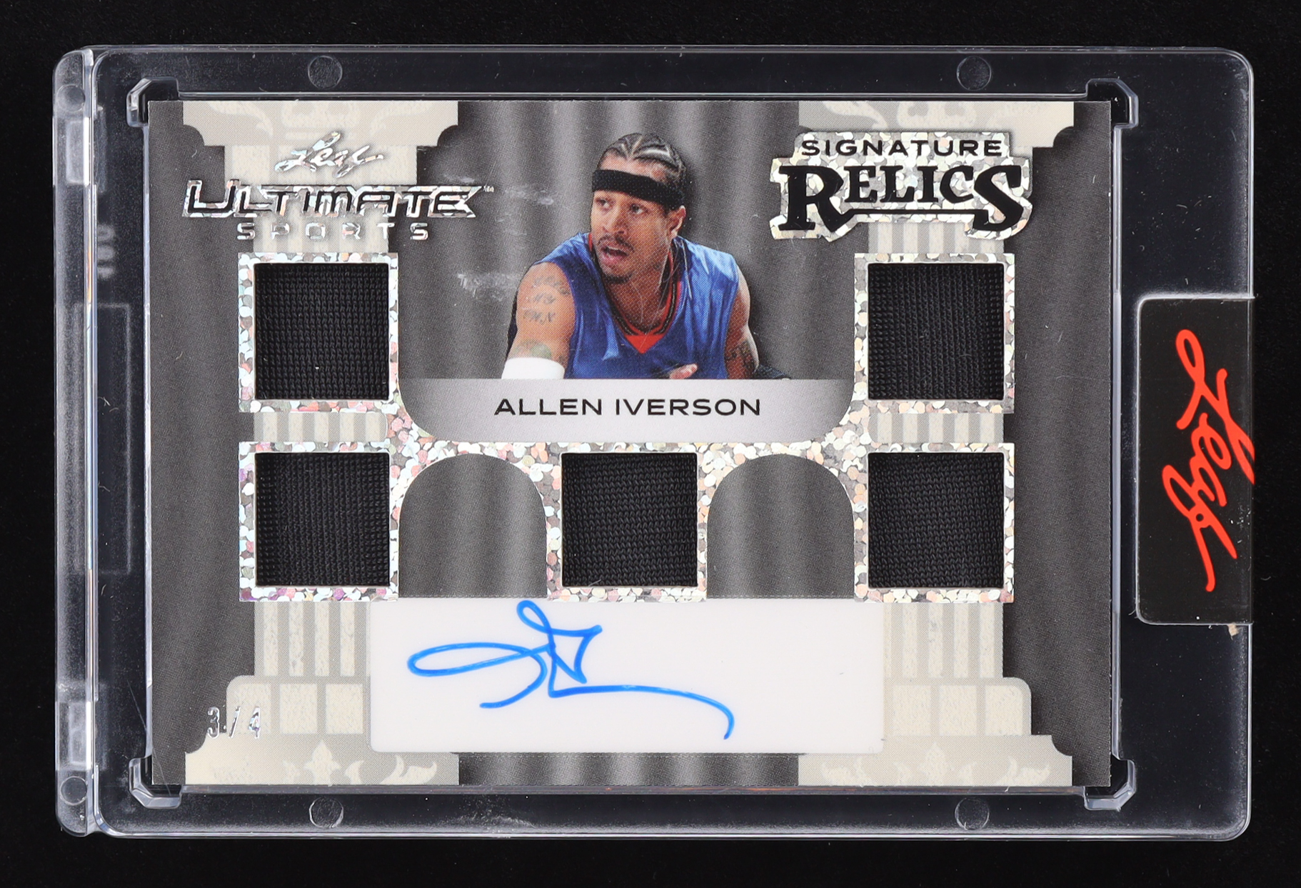 Allen Iverson 2024 Leaf Ultimate Sports Signature Relics Silver Sparkle #USRAI1 #3/4 at PristineAuction.com Allen Iverson 2024 Leaf Ultimate Sports Signature Relics Silver Sparkle #USRAI1 #3/4 at PristineAuction.com