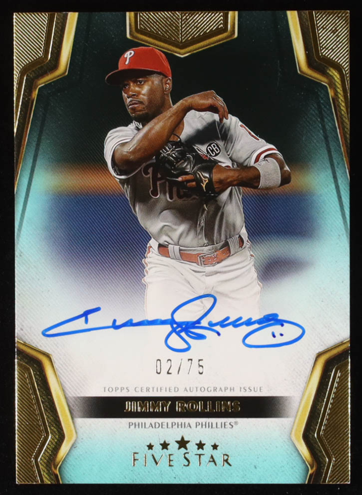 Jimmy Rollins 2024 Topps Five Star Autographs Aqua #FSAJROL #02/75