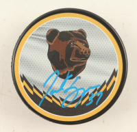 Patrice Bergeron Signed Bruins Logo Hockey Puck (Bergeron) at PristineAuction.com